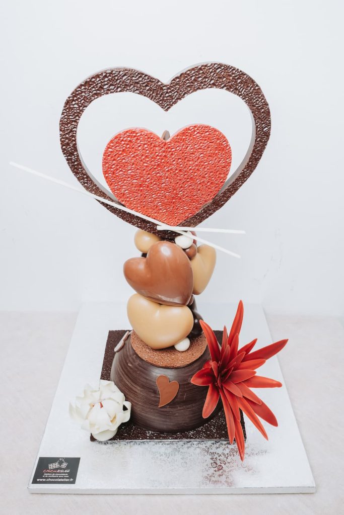 Pièce artistique chocolat pour mariage Fannyetlachocolaterie