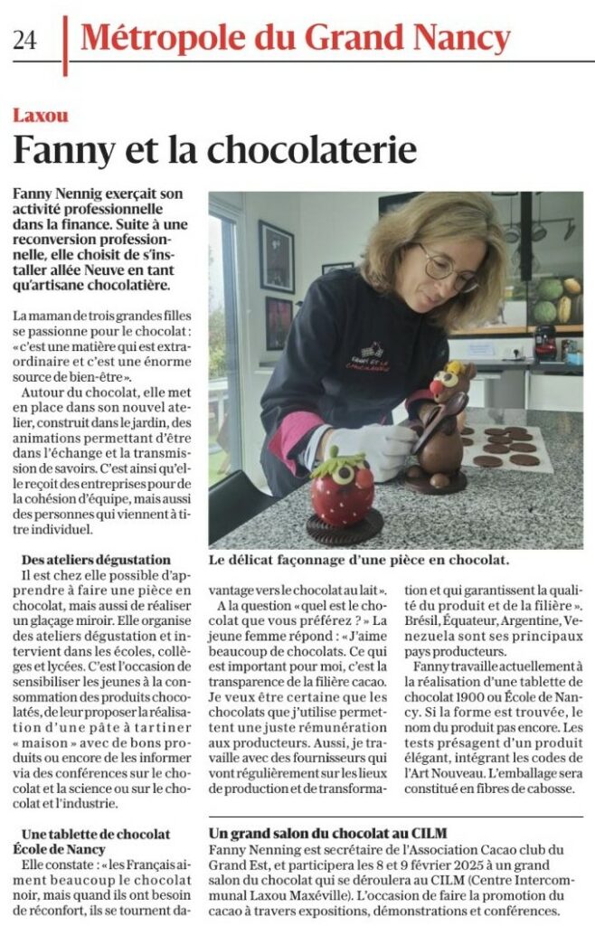 Article ateliers chocolat